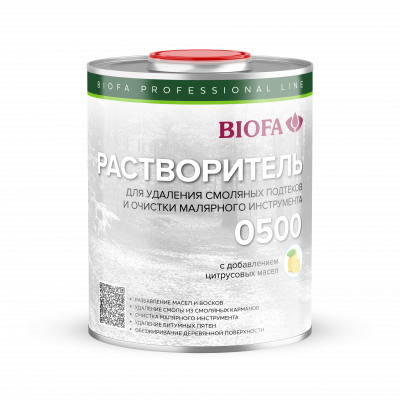 Растворитель BIOFA 0500 для удаления смоляных подтеков и очистки инструмента с цитрусовыми маслами